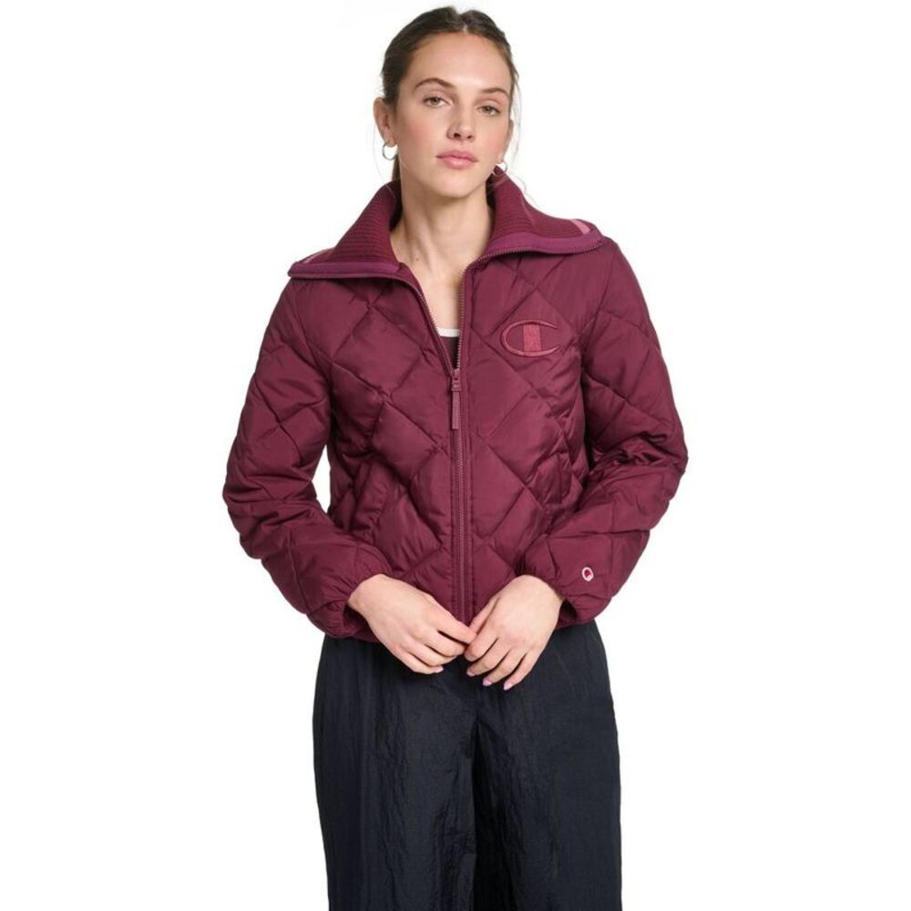 Champion Women's Quilted Jacket - Burgundy XXL